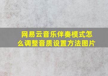 网易云音乐伴奏模式怎么调整音质设置方法图片