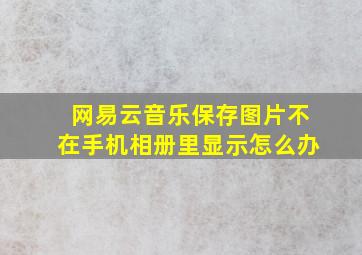 网易云音乐保存图片不在手机相册里显示怎么办