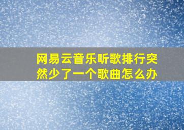 网易云音乐听歌排行突然少了一个歌曲怎么办