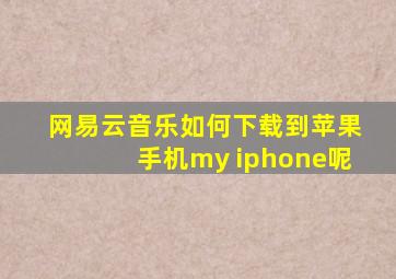 网易云音乐如何下载到苹果手机my iphone呢