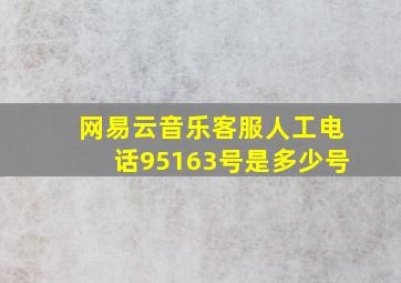 网易云音乐客服人工电话95163号是多少号