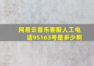 网易云音乐客服人工电话95163号是多少啊