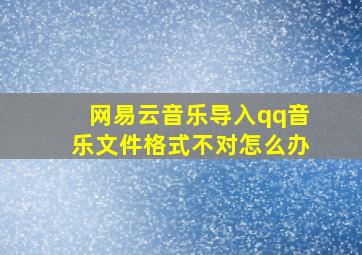 网易云音乐导入qq音乐文件格式不对怎么办