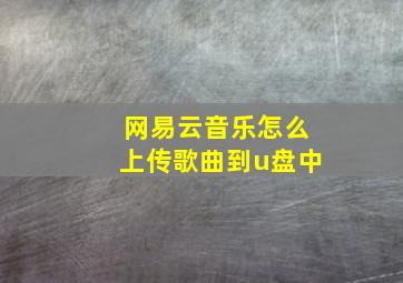 网易云音乐怎么上传歌曲到u盘中