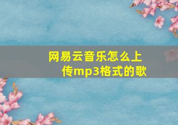 网易云音乐怎么上传mp3格式的歌