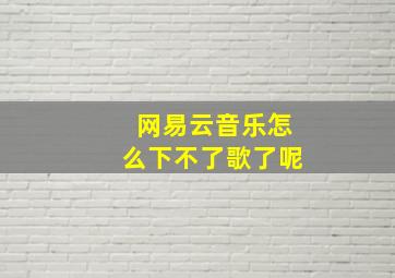 网易云音乐怎么下不了歌了呢