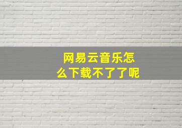 网易云音乐怎么下载不了了呢