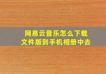 网易云音乐怎么下载文件版到手机相册中去