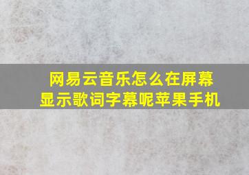 网易云音乐怎么在屏幕显示歌词字幕呢苹果手机