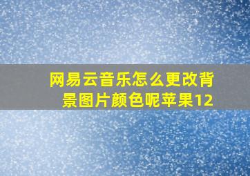 网易云音乐怎么更改背景图片颜色呢苹果12