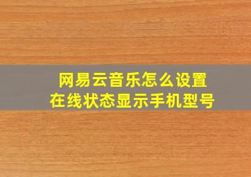 网易云音乐怎么设置在线状态显示手机型号