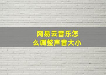 网易云音乐怎么调整声音大小