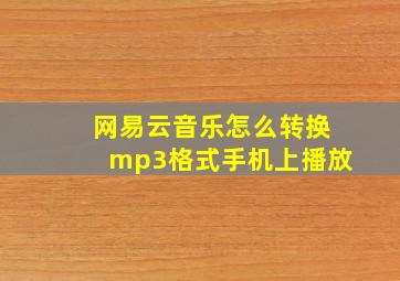 网易云音乐怎么转换mp3格式手机上播放