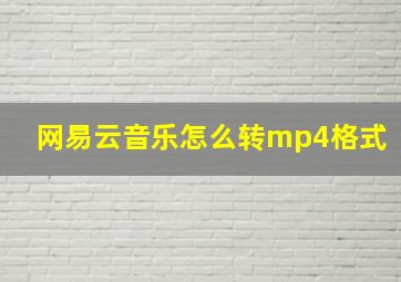 网易云音乐怎么转mp4格式