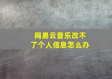 网易云音乐改不了个人信息怎么办