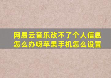 网易云音乐改不了个人信息怎么办呀苹果手机怎么设置