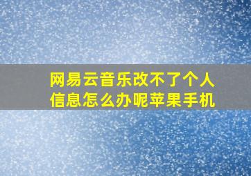 网易云音乐改不了个人信息怎么办呢苹果手机