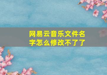 网易云音乐文件名字怎么修改不了了