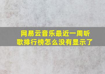 网易云音乐最近一周听歌排行榜怎么没有显示了