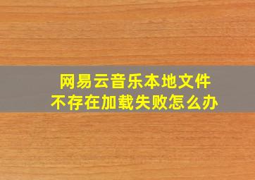 网易云音乐本地文件不存在加载失败怎么办