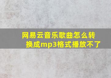 网易云音乐歌曲怎么转换成mp3格式播放不了