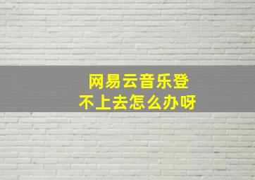 网易云音乐登不上去怎么办呀