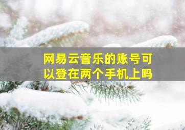 网易云音乐的账号可以登在两个手机上吗