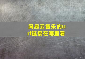 网易云音乐的url链接在哪里看