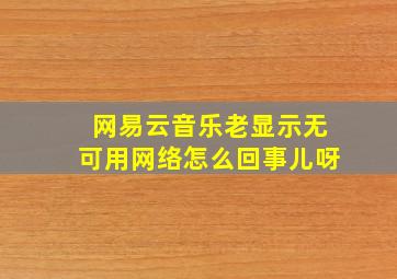 网易云音乐老显示无可用网络怎么回事儿呀