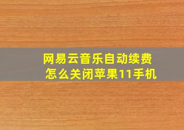 网易云音乐自动续费怎么关闭苹果11手机