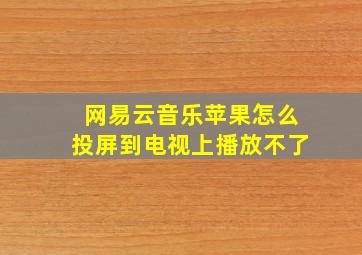 网易云音乐苹果怎么投屏到电视上播放不了