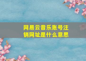 网易云音乐账号注销网址是什么意思