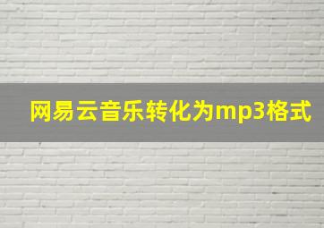 网易云音乐转化为mp3格式