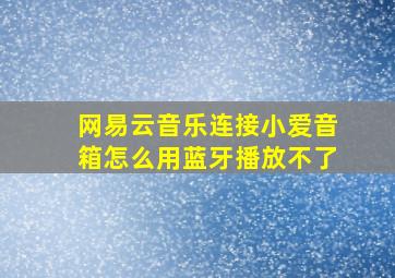 网易云音乐连接小爱音箱怎么用蓝牙播放不了