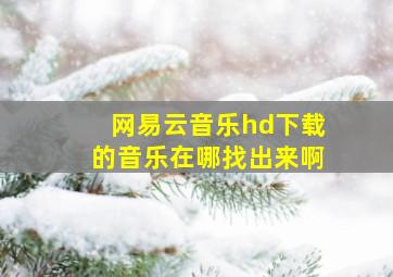 网易云音乐hd下载的音乐在哪找出来啊