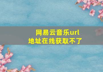 网易云音乐url地址在线获取不了