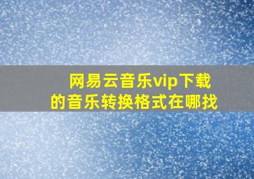 网易云音乐vip下载的音乐转换格式在哪找