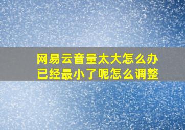 网易云音量太大怎么办已经最小了呢怎么调整