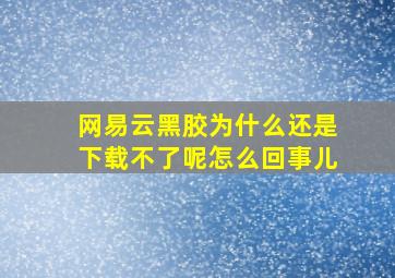 网易云黑胶为什么还是下载不了呢怎么回事儿