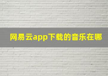 网易云app下载的音乐在哪