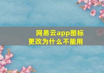 网易云app图标更改为什么不能用