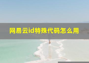 网易云id特殊代码怎么用