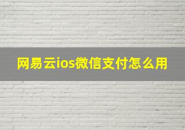 网易云ios微信支付怎么用