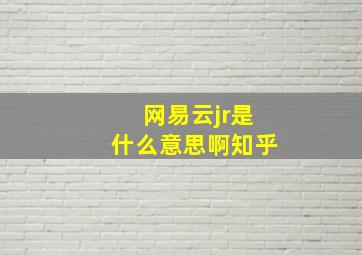 网易云jr是什么意思啊知乎