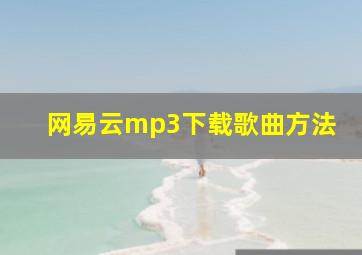 网易云mp3下载歌曲方法