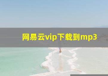 网易云vip下载到mp3