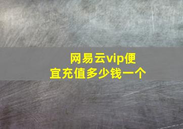 网易云vip便宜充值多少钱一个