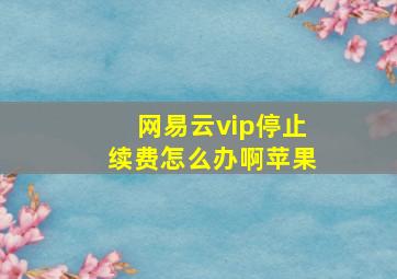 网易云vip停止续费怎么办啊苹果