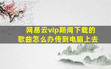 网易云vip期间下载的歌曲怎么办传到电脑上去