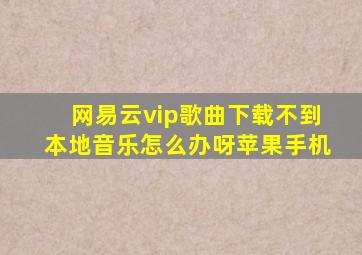 网易云vip歌曲下载不到本地音乐怎么办呀苹果手机